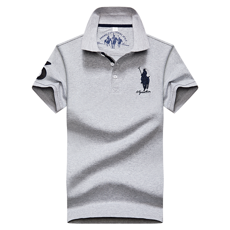 Grey 8635Embroidery label Polo shirt man Lapel Short sleeve T-shirt middle age Have leadership T Compassionate business affairs Dad Costume summer Paul's shirt