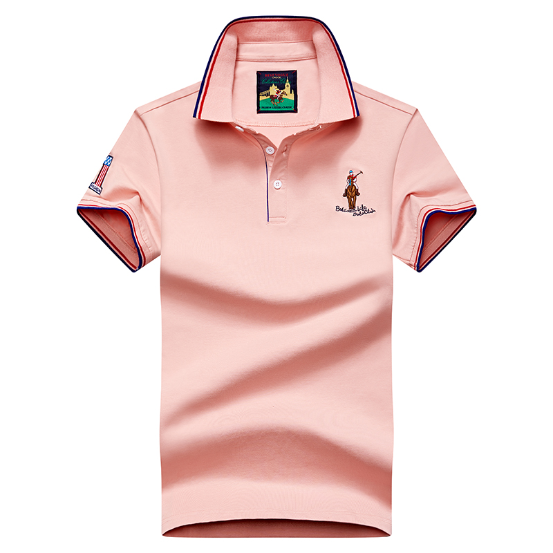 Pink 8631Embroidery label Polo shirt man Lapel Short sleeve T-shirt middle age Have leadership T Compassionate business affairs Dad Costume summer Paul's shirt