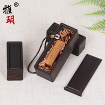 Seal box Calligraphy ink painting rectangular wooden storage portable small package Wooden Chinese style single private