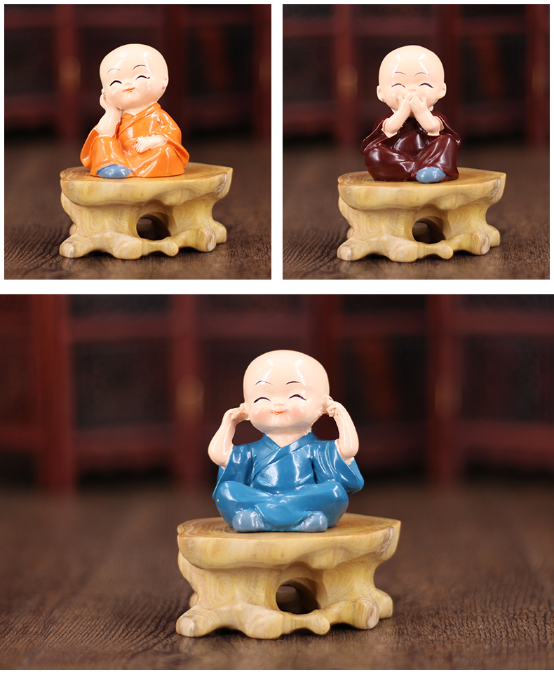 Bo Gujia đồ trang trí thủ công nhỏ Phòng khách phong cách Trung Quốc màu tím cát trang sức mini Zen gốm nhà nhân vật rượu mát phụ kiện trang trí phòng ngủ
