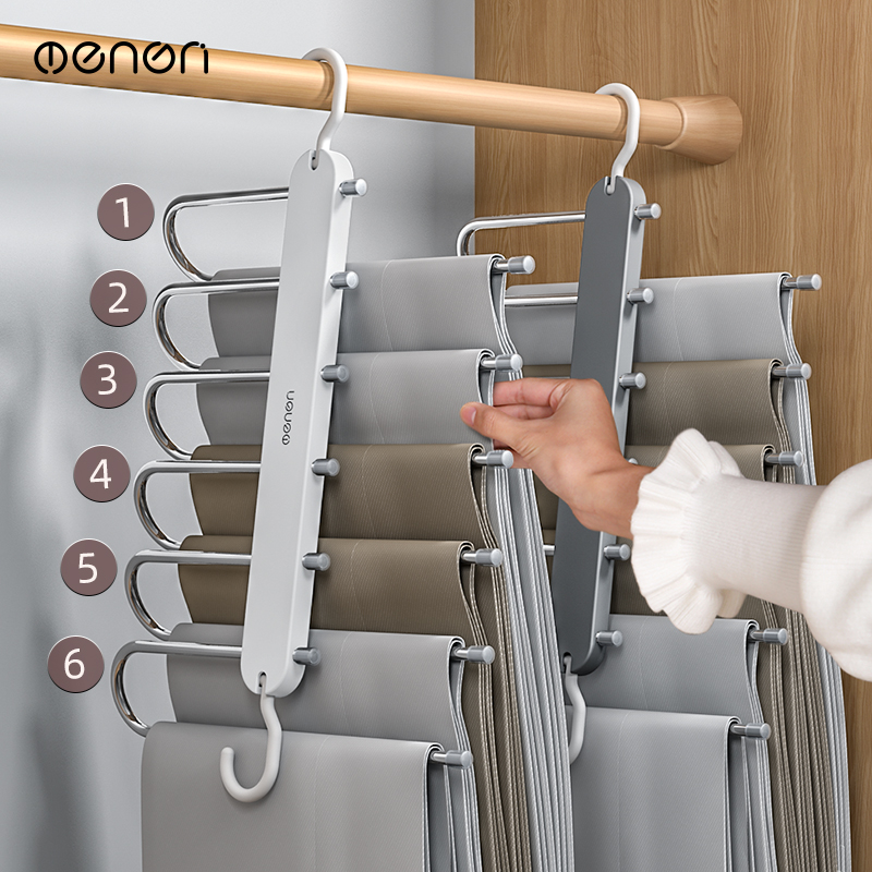 Folding Trouser Rack Multifunction Multilayer Pants Hanger Home Magic No-Mark Pants Clip Wardrobe containing Divine Pants Hanger
