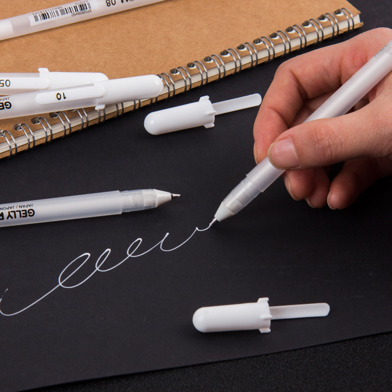 Japanese Cherry Blossom White High Light Pen Hand-painted Watercolor Hooking Line Pen Sketch Color Pencil Drawing Silver Color Golden Note Pen Beauty