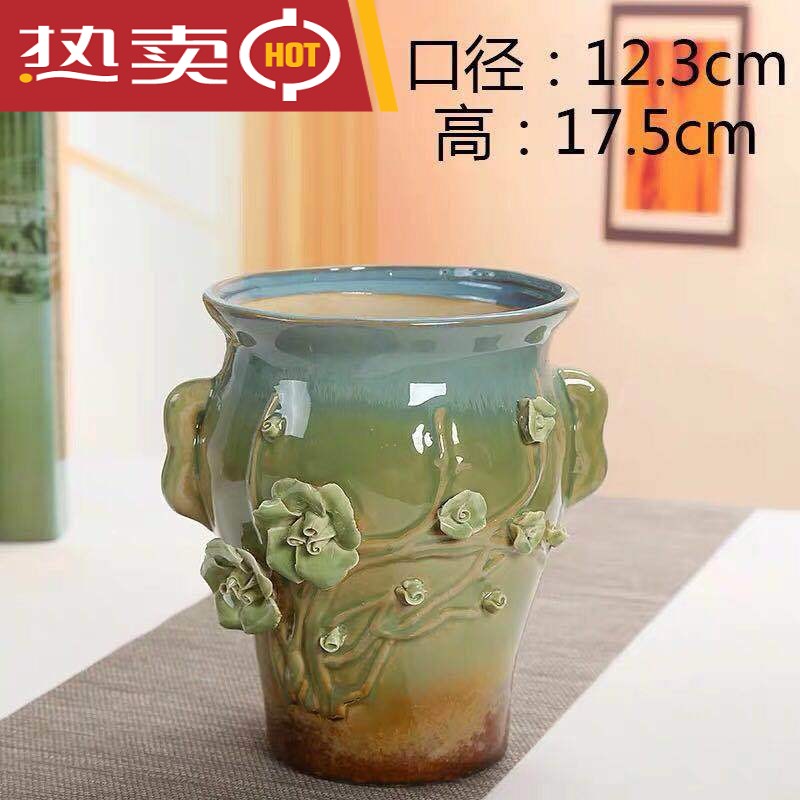 Meaty plant coarse pottery flowerpot ceramic element restoring ancient ways to burn violet arenaceous household creative old running the size contracted specials