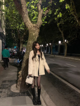 Your home spicy and spicy halo lala heart soft god goat plush suede suit jacket autumn winter dress with cotton fur