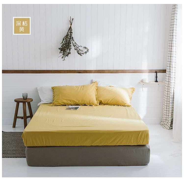 Bông đơn giản được giặt bằng vải bông đơn / giường 笠 Vỏ nệm bằng vải cotton màu 1,2 / 1,5 / 1,8 m - Trang bị Covers Ga chun và ga phủ