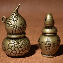 Tibetan text play diy artifacts handmade pure brass six-character mantras Rell Tower pendant accessories backpack key pendant