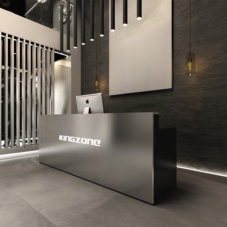 Front Desk Reception Desk Company Yingbin Baking Varnish Desk Low Bar Low Bar BRIEF MODERN BEAUTY SALON COLLECTION SILVER COUNTER CUSTOMISED