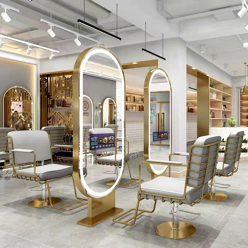 Rational-Shop Mirror Bench Anzor Smart TV Mirror Bench Single Face Full Body Mirror Mesh Red Mirror Bathroom Mirror