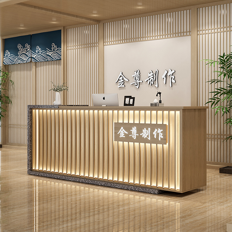 Company Reception Desk Reception Counter Brief Imitation Marble Training Cashier's Counter Clothing Shop Bar Counter