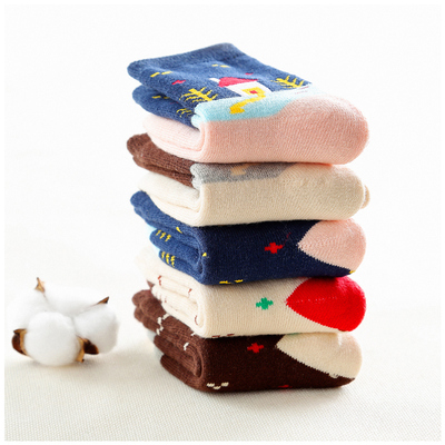 儿童加厚纯棉长筒中筒袜毛圈棉袜加绒