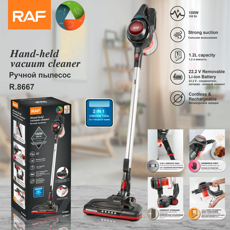 Raf European Standard Wireless Vacuum Cleaner for Home Use, Handheld, High-Power, Vacuum-Style, Car-Mounted, with Great Suction Power