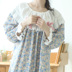 Áo dài phiên bản Hàn Quốc của váy ngủ nữ mùa hè đưa đón bằng vải cotton bảy điểm tay áo cô gái dễ thương váy ren dịch vụ nhà tươi váy đầm mùa đông Đêm đầm