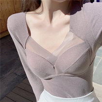 Developed indefinite warm underwear wear grinded hair tropical chest mat winter low-collar long sleeve-beaten lady autumn clothes