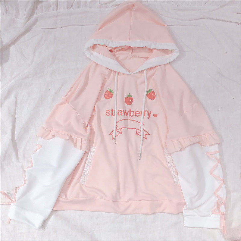 Kawaii Sweet Strawberry Harajuku Hoodie Limited Edition Kawaii Wish