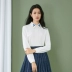 Fan Si Lanen áo voan trắng nữ dài tay mùa xuân mới Han Fan áo thêu mỏng kinh doanh áo sơ mi shop thời trang công sở Mùa xuân