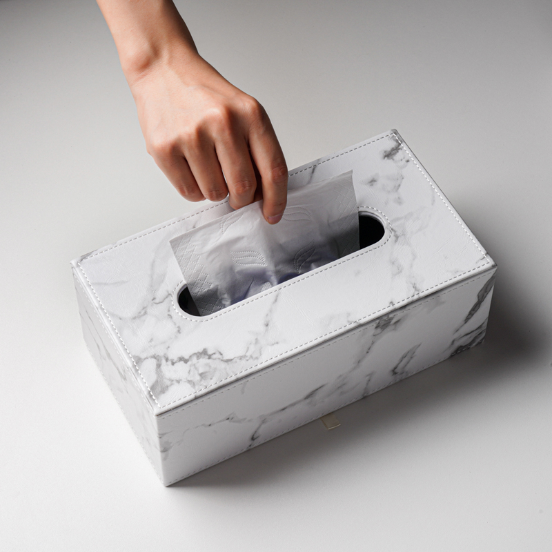 Sanitary carton light luxury Nordic leather marble living room dining room tissue box