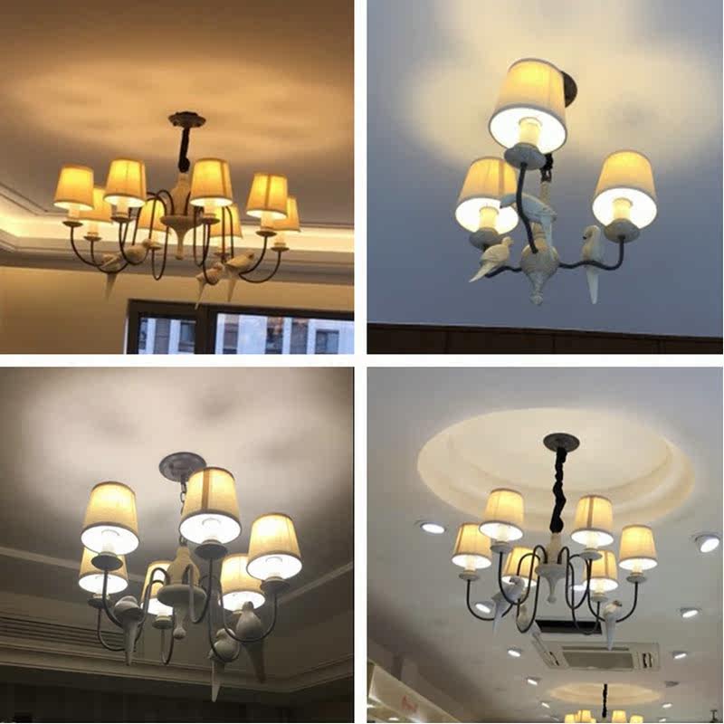 美式法式乡村田园小鸟吊灯 北欧简约地中海复古客厅卧室餐厅灯