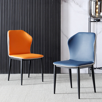 Dining chair modern simple home back chair light luxury chair soft leather stool soft bag leather stool Nordic Net red casual makeup chair