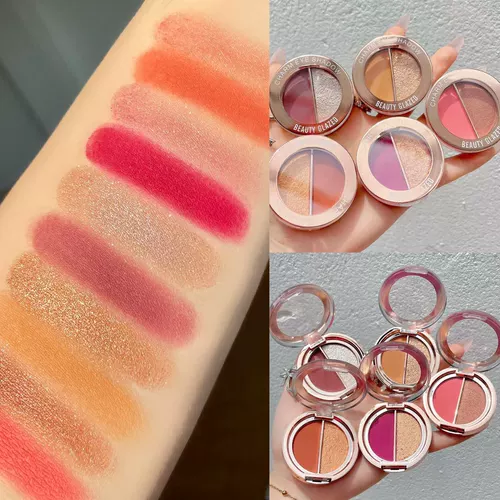 Детская двухцветная тени для век, матовые портативные палетка теней, косплей, европейский стиль