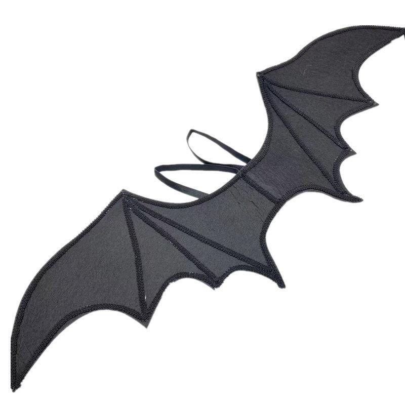 Cross-Border Halloween Bat Wings Devil Handmade Lace Big Bat Strap-On Wings Festival Performance Costume