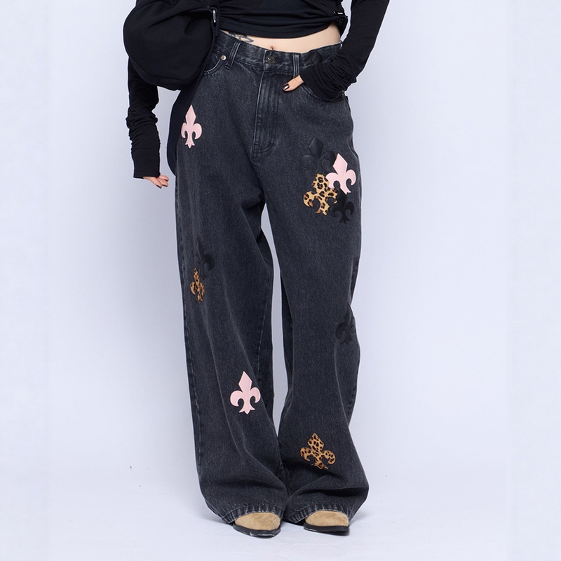 Hoshino Brand Torowee 26 New Model Genuine Leather Patch High Street Straight-Leg Versatile Jeans Hoshino Brand Torowee 26 New Model Genuine Leather Patch High Street Straight-Leg Versatile Jeans