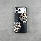 Black Embossed Cross Leather Phone Case for iPhone 17, 16, 15, 14 and 13