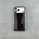 Black Embossed Cross Leather Phone Case for iPhone 17, 16, 15, 14 and 13
