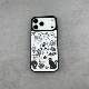 Black Embossed Cross Leather Phone Case for iPhone 17, 16, 15, 14 and 13