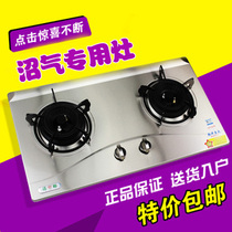 Rural biogas special stove Embedded biogas stove Stainless steel pulse ignition biogas stove double stove furnace accessories