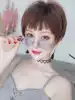 Wig female short hair Dog Ken Liuhai temperament repair face fluffy clavicle hair net red bobo head round face short curly hair