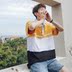 Zijun nam khí chất văn học khâu tay áo polo ngắn mùa hè phong cách Harajuku ve áo in hình cá tính retro tay áo - Polo áo polo đen Polo
