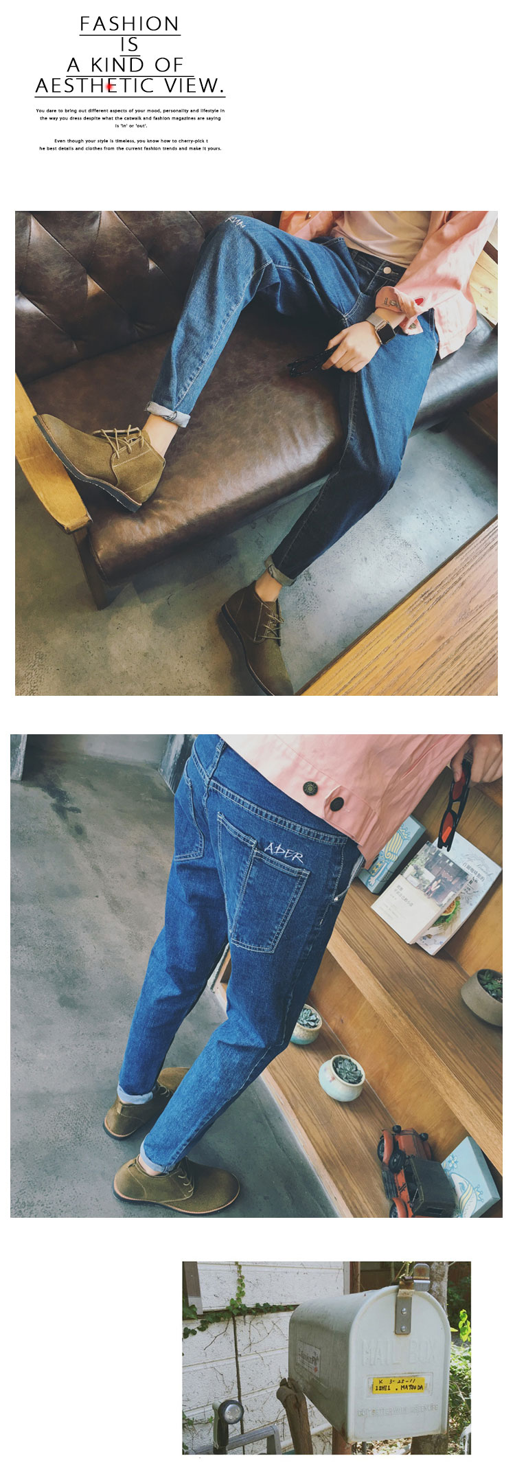 Jeans pour jeunesse droite en vrac en coton pour automne - Ref 1481766 Image 14
