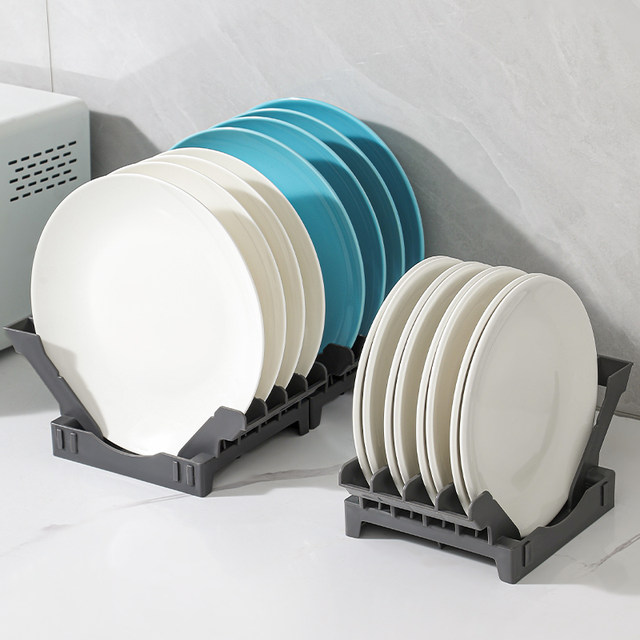 Dining plate storage rack cabinet countertop dish drain rack