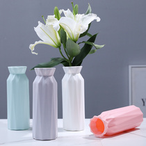 Plastic anti-fall vase Home floral flower floral Nordic color minimalist Home Decoration Pendulum with rhomboid hydroponic vase