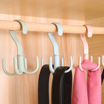 Multi-purpose scarf hanger belt bag storage shelf wardrobe cabinet plastic clothes hanging rack adhesive hook hanging hanger