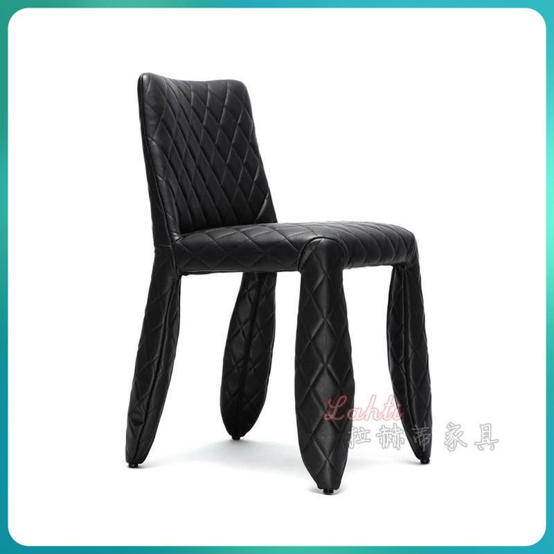Nordic modern art simple armless dining chair living room hotel monster chair solid wood bar home light luxury chair