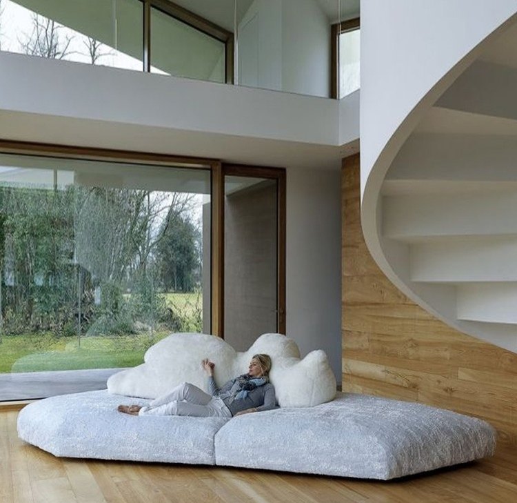 Italian Pack Designer Polar Bear Sofa Large White Bear Wool Fabric SILENT WIND NET RED CASUAL SOFA