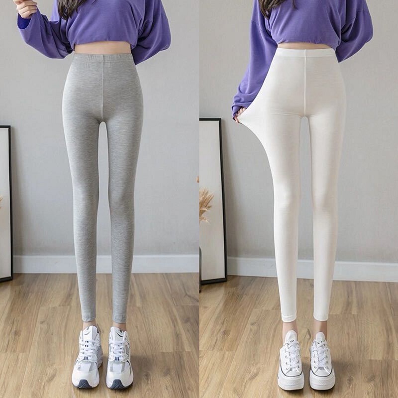 Modal Leggings for Women, Spring and Summer Thin Elastic Nine-Point Pants, Cotton Plus Size, Slimming and Tight-Fitting Thermal Pants for Outerwear