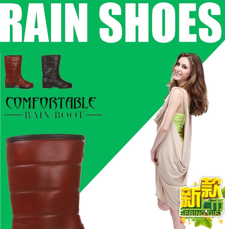 Giày đi mưa mùa đông cho nam ống chống thấm nước và nhung ấm Giày mưa dày chống nước Giày cao ống nữ cộng với bông một đôi ủng nước ủng đi mưa ở hà nội