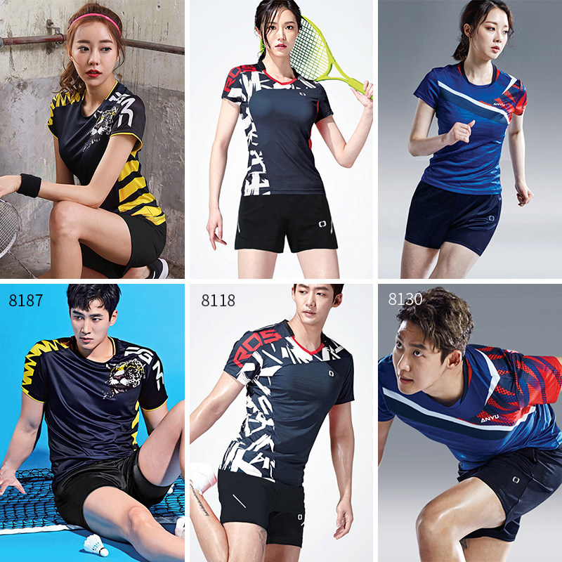 South Korea badminton suit men and women 20 quick-dry gas volleyball suit tennis game clothing Summer team clothing