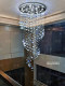Modern Light Luxury Butterfly Crystal Chandelier for Duplexes, Large Chandelier with Three-Color Spiral Design for Villa Living Room Lighting