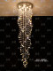 Staircase chandelier Crystal Butterfly Villa hollow large chandelier from the first floor to the second floor special duplex stairwell long chandelier