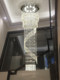 Led Modern Minimalist Duplex Staircase Chandelier Crystal Lamp Rotating Staircase Lamp Long Chandelier Villa Lobby Pendant Light