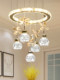 Light Luxury and High-End Restaurant Crystal Chandelier, New Style Living Room French Round Dining Table Three-Head Dining Room Chandelier