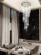 Modern Minimalist Duplex Living Room Chandelier, Staircase Long Chandelier, Luxury Villa Hollow Building Light Luxury Crystal Lighting Fixtures