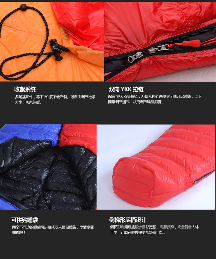 BLACKCRAG Black Rock Light Fog QWG Túi ngủ siêu nhẹ ngoài trời 700 Peng 95% ngỗng trắng - Túi ngủ túi ngủ cho bé
