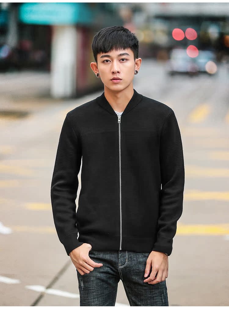 Vải huyền thoại cổ áo bóng chày áo len nam áo len cardigan phiên bản Hàn Quốc của xu hướng tự tu luyện áo len dòng quần áo thủy triều áo jacket nam