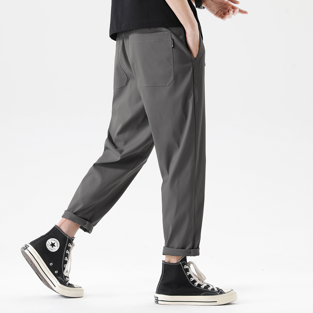 Fabric legend says Dacron plump fiber summer men's casual pants loose tide hundred conical trousers