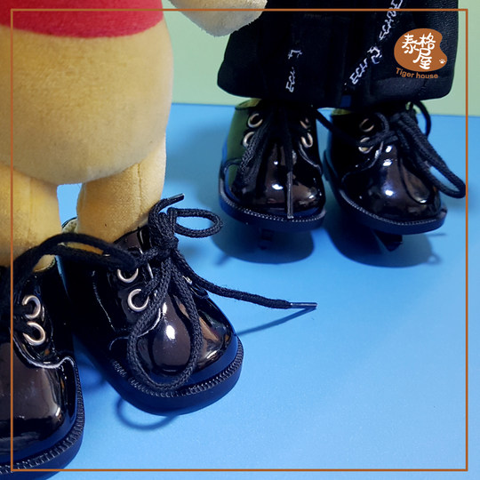 【成品】nuimos骨架噗黑色皮鞋玩偶着替棉花娃娃毛绒玩具鞋子配件