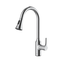 Jomoo kitchen faucet all-round pull-out hot and cold single-handle sink sink rotating faucet splash-proof